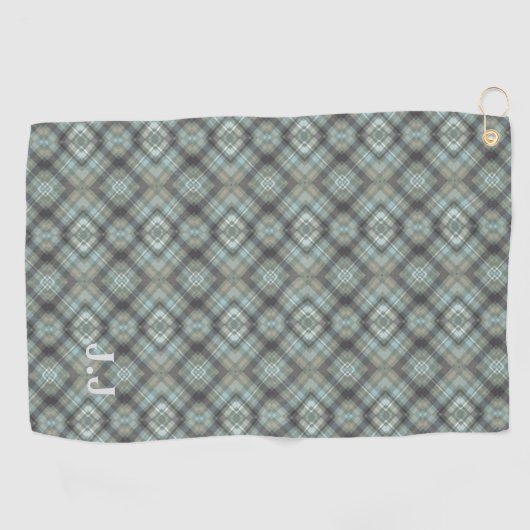 Serviette De Golf Modern Monogram Pastel Green Pattern (Horizontal)