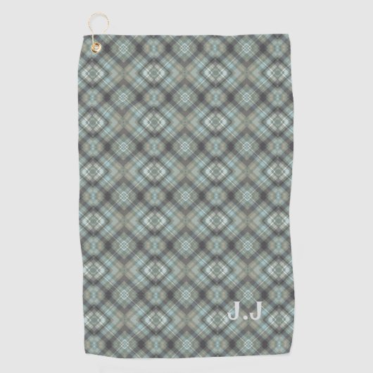 Serviette De Golf Modern Monogram Pastel Green Pattern (Devant)