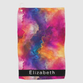 Serviette De Golf Modern Pink Color Fusion Personalized (Devant)