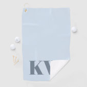 Serviette De Golf Modern Soft Blue Monogram Initials Personalized (En situation)