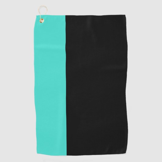 Serviette De Golf Moderne 2 couleurs | bleu turquoise et noir (Devant)