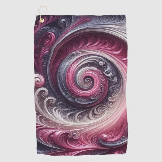 Serviette De Golf Moderne Abstrait simple torse rose et violet (Devant)
