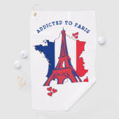 Serviette De Golf Moderne AJOUTÉ AU Monogramme DE PARIS (En situation)