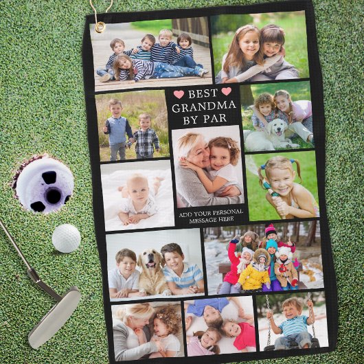 Serviette De Golf Moderne BEST GRANDMA PAR PAR 12 Photo Collage pers