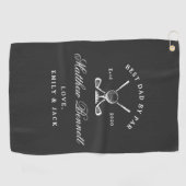 Serviette De Golf Moderne Classique Meilleur Papa Par Golf (Horizontal)