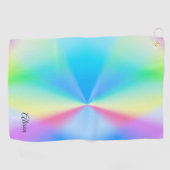 Serviette De Golf Moderne couleur arc-en-ciel pastel irisé, (Horizontal)