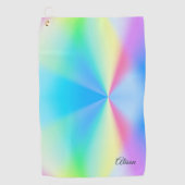 Serviette De Golf Moderne couleur arc-en-ciel pastel irisé, (Devant)