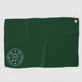 Serviette De Golf Moderne Design Golfer Monogramme & Nom Personnalis (Horizontal)