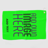SERVIETTE DE GOLF MODERNE ÉDITABLE NEON GREEN IMAGE MODÈLE TEXTE (Horizontal)