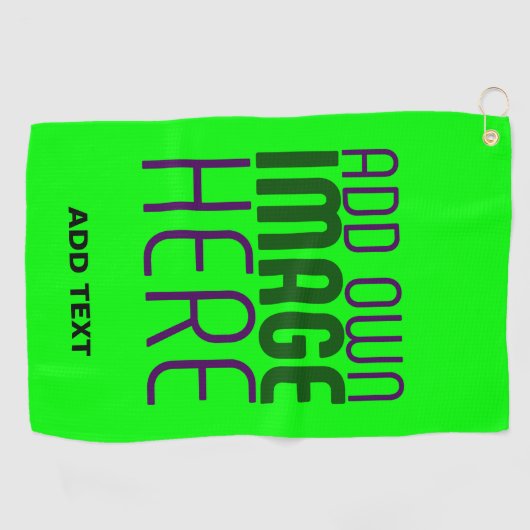 SERVIETTE DE GOLF MODERNE ÉDITABLE NEON GREEN IMAGE MODÈLE TEXTE (Horizontal)