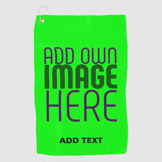 SERVIETTE DE GOLF MODERNE ÉDITABLE NEON GREEN IMAGE MODÈLE TEXTE (Devant)