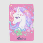 Serviette De Golf Moderne élégant Cute Unicorn (Devant)