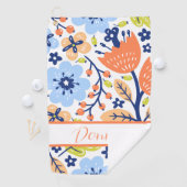 Serviette De Golf Moderne Élégant Monogramme Floral (En situation)