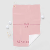 Serviette De Golf Moderne Élégante Fille élégant Bow rose élégant (En situation)