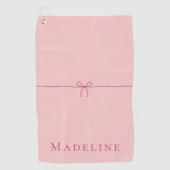 Serviette De Golf Moderne Élégante Fille élégant Bow rose élégant (Devant)