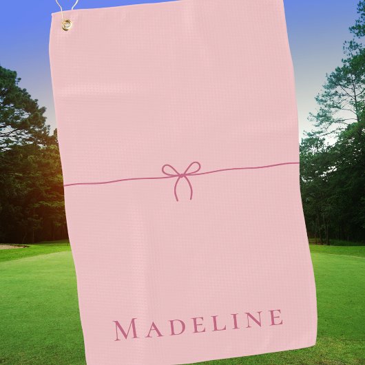 Serviette De Golf Moderne Élégante Fille élégant Bow rose élégant