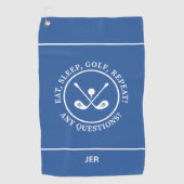Serviette De Golf Moderne Golfpro Sports Équipement Monogramme Bleu (Devant)