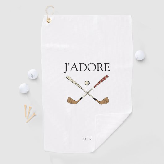 Serviette De Golf Moderne J'adore I Love Golf (En situation)