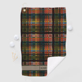 Serviette De Golf Moderne Madras milieu du siècle sur mesure (En situation)
