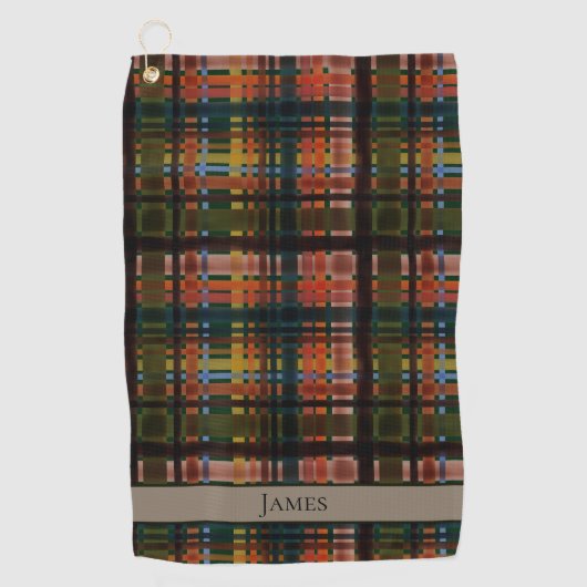 Serviette De Golf Moderne Madras milieu du siècle sur mesure (Devant)