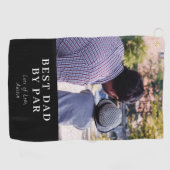 Serviette De Golf Moderne Meilleur Papa Par Par Photo Personnalisée (Horizontal)