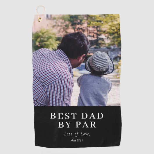 Serviette De Golf Moderne Meilleur Papa Par Par Photo Personnalisée (Devant)