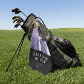 Serviette De Golf Moderne Meilleur Papa Par Par Photo Personnalisée (Vert)