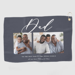 Serviette De Golf Moderne minimaliste multi photo script papa cadeau