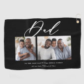 Serviette De Golf Moderne minimaliste multi photo script papa cadeau (Horizontal)