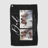 Serviette De Golf Moderne minimaliste multi photo script papa cadeau (Devant)
