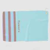 Serviette De Golf Moderne Monogramme Élégant Chic Rayure Simple (Horizontal)