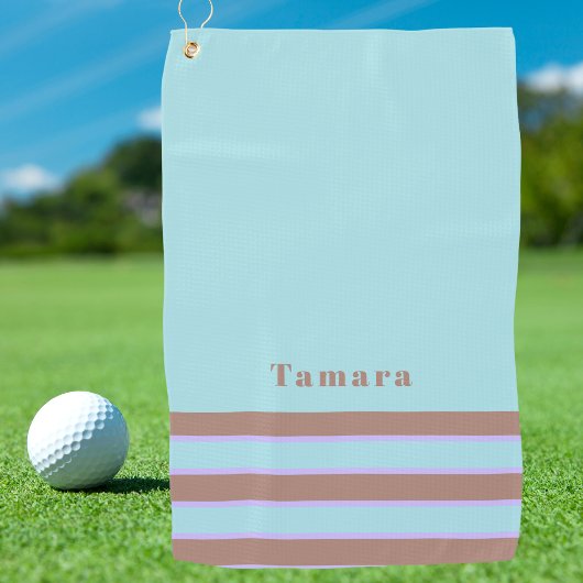 Serviette De Golf Moderne Monogramme Élégant Chic Rayure Simple