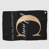Serviette De Golf Moderne Monogramme Initial C & Nom Personnalisé (Horizontal)