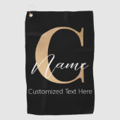 Serviette De Golf Moderne Monogramme Initial C & Nom Personnalisé (Devant)