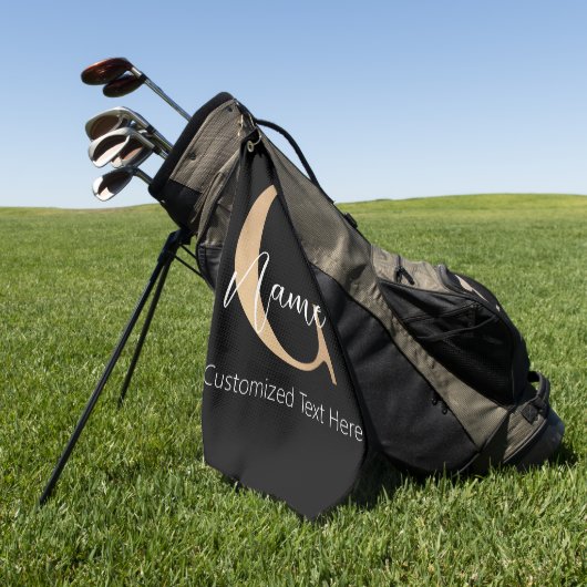 Serviette De Golf Moderne Monogramme Initial C & Nom Personnalisé (Vert)