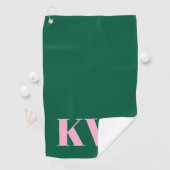 Serviette De Golf Moderne Monogramme Initiales Personnalisées Rose V (En situation)