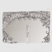 Serviette de golf moderne ornée d'argent (Horizontal)
