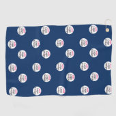 Serviette De Golf Moderne Professionnel Personnalisé Marine Bleu (Horizontal)
