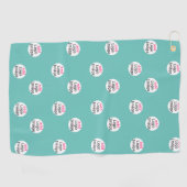 Serviette De Golf Moderne Professionnel Personnalisé Monnaie Vert (Horizontal)