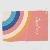 Serviette De Golf Moderne Retro Girly Pro Golfer (Horizontal)