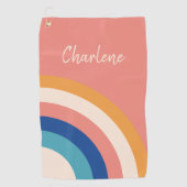 Serviette De Golf Moderne Retro Girly Pro Golfer (Devant)