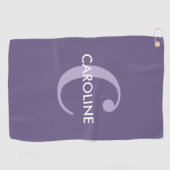 Serviette De Golf Moderne simple classique initial violet (Horizontal)