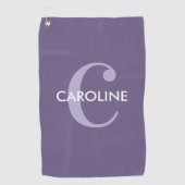 Serviette De Golf Moderne simple classique initial violet (Devant)