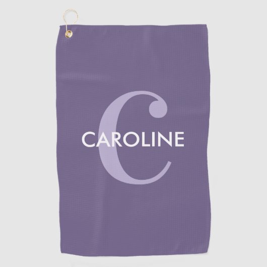 Serviette De Golf Moderne simple classique initial violet (Devant)