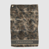 Serviette De Golf Moderne Urbain Rétro Camo Golfer Monogramme Nom (Devant)