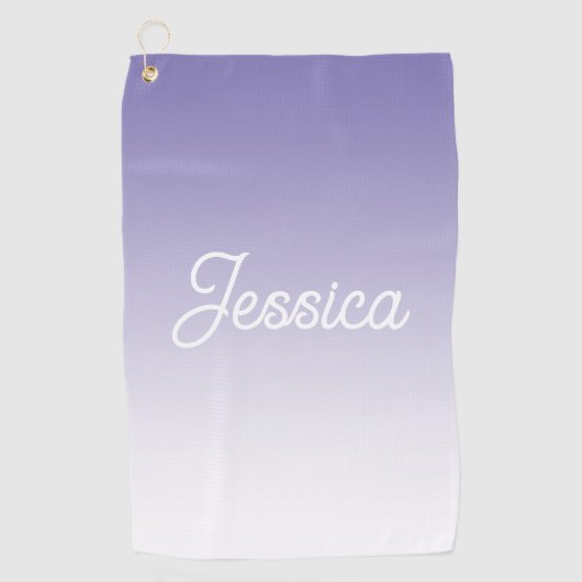 Serviette De Golf (Modifiable) Ombre couleur violet clair et votre t (Devant)