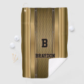 Serviette De Golf Modifier le nom initial Ajouter le nom Brown Tan B (En situation)