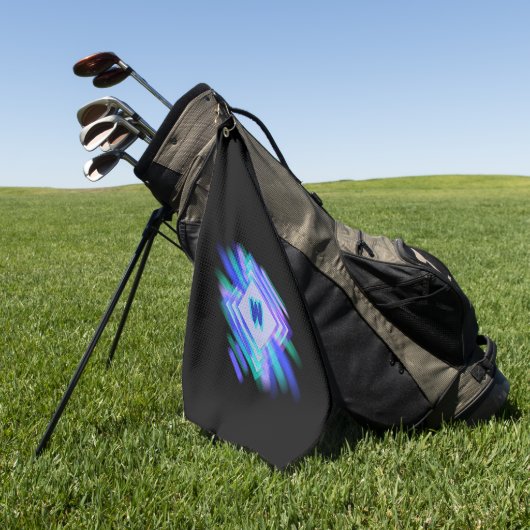 Serviette De Golf Modifier les diamants initiaux, bleu doux, Aqua (Vert)