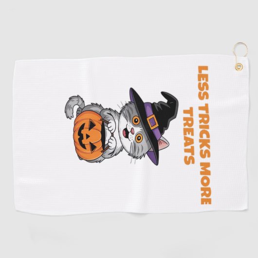 Serviette De Golf Moins De Trucs Plus De Traitements Cadeaux Hallowe (Horizontal)