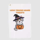 Serviette De Golf Moins De Trucs Plus De Traitements Cadeaux Hallowe (Devant)